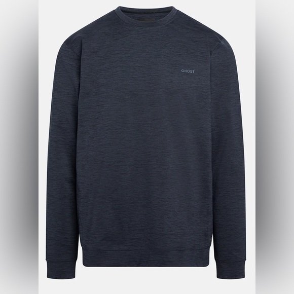 Ghost Golf Men’s Heathered Navy Crewneck Sweatshirt 4-way stretch Size S, NWOT - Picture 1 of 3